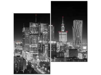 Obraz Warszawa nocą, 2 elementy, 60x60 cm - Oobrazy