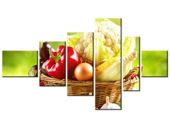 Obraz Warzywa organiczne, 6 elementów, 180x100 cm - Oobrazy