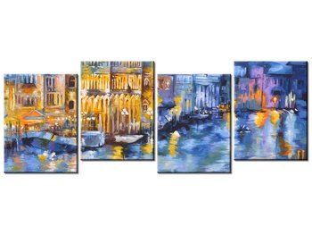Obraz Wenecja nocą, 4 elementy, 120x45 cm - Oobrazy