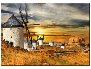 Obraz, Wiatraki w Hiszpanii, 100x70 cm - Oobrazy