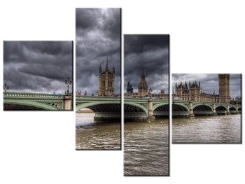 Obraz Widok na most Westminster Bridge, 4 elementy, 100x70 cm - Oobrazy