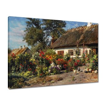 Obraz Wiejski domek z kwiatami, 70x50cm - ZeSmakiem