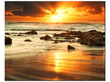 Obraz Wschód słońca nad wzburzonym oceanem, 50x40 cm - Oobrazy