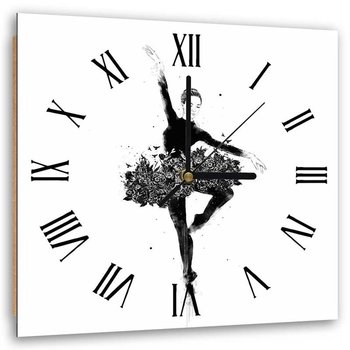 Obraz z zegarem, Baletnica i taniec w spódnicy z kwiatów - Zegar kwadratowy - 60x60 - Feeby