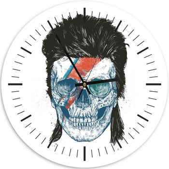 Obraz z zegarem, David Bowie czaszka abstrakcja - Zegar okrągły - 80x80 - Feeby