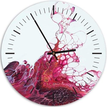 Obraz z zegarem FEEBY, Czerwony marmur abstrakcja, 60x60 cm - Feeby