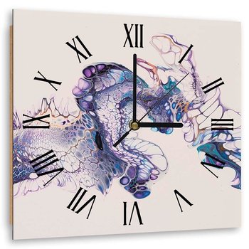 Obraz z zegarem FEEBY, Fioletowy marmur 2, 60x60 cm - Feeby