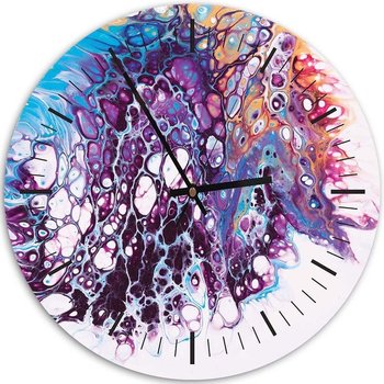 Obraz z zegarem FEEBY, Kolorowy marmur, 60x60 cm - Feeby
