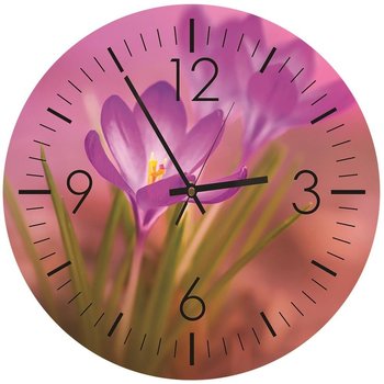 Obraz z zegarem FEEBY, Kwitnące krokusy, 60x60 cm - Feeby