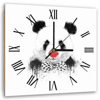 Obraz z zegarem FEEBY Panda z nosem clowna, 60x60 cm - Feeby