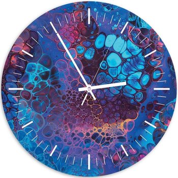 Obraz z zegarem FEEBY, Purpurowy marmur, 40x40 cm - Feeby