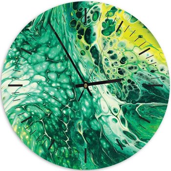 Obraz z zegarem FEEBY, Zielony marmur, 80x80 cm - Feeby