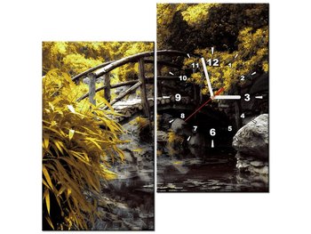 Obraz z zegarem, Japoński Ogród, 2 elementy, 60x60 cm - Oobrazy
