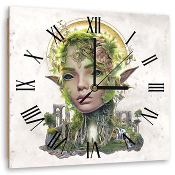 Obraz z zegarem, Królowa elfów - Zegar kwadratowy - 80x80 - Feeby