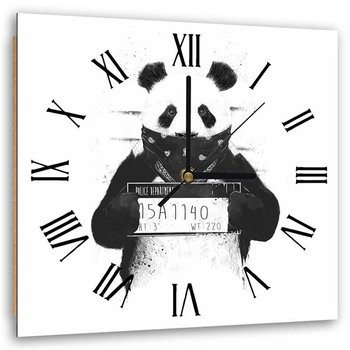Obraz z zegarem, Panda - skazany przestępca - Zegar kwadratowy - 40x40 - Feeby
