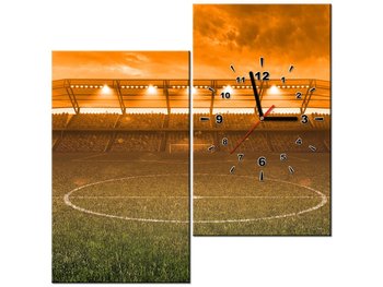 Obraz z zegarem, Stadion w blasku słońca, 2 elementy, 60x60 cm - Oobrazy