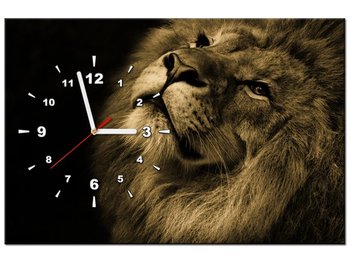 Obraz z zegarem, Złoty lew, 60x40 cm - Oobrazy