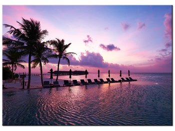 Obraz Zachód słońca na plaży na Malediwach, 70x50 cm - Oobrazy