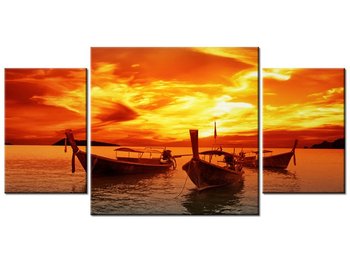 Obraz Zachód słońca nad Tajlandią, 3 elementy, 80x40 cm - Oobrazy