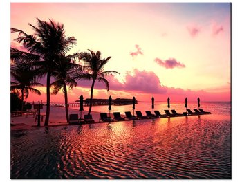 Obraz Zachód słońca w różu na plaży na Malediwach, 50x40 cm - Oobrazy