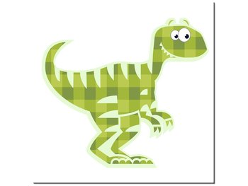 Obraz, Zielone Dino w kratkę, 30x30 cm - Oobrazy