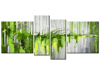 Obraz Zielony wodospad, 4 elementy, 120x55 cm - Oobrazy