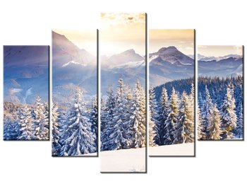 Obraz Zima w górach, 5 elementów, 150x100 cm - Oobrazy