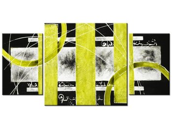 Obraz Żółta abstrakcja, 3 elementy, 80x40 cm - Oobrazy