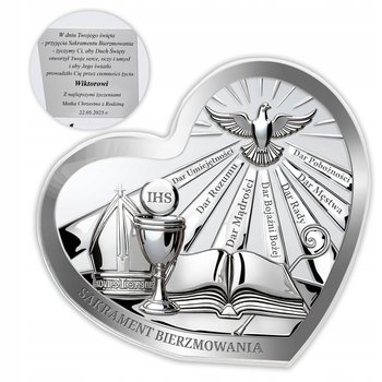 OBRAZEK PAMIĄTKA SAKRAMENTU BIERZMOWANIA GRAWER BIERZMOWANIE PERSONALIZACJA - SILEVO