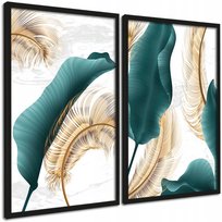 Obrazy nowoczesne grafiki 2 sztuki dekoracje wnętrza +. ramka 45x65 cm