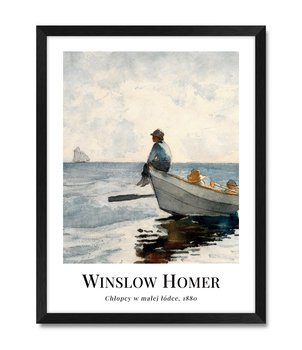 Obrazy plakaty reprodukcje do loftu łódka chłopiec morze ocean Winslow Homer 32x42 cm - iWALL studio