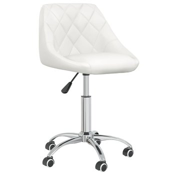 Obrotowe krzesło stołowe, białe, obite sztuczną skórą - vidaXL