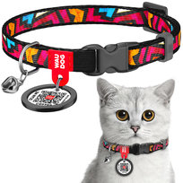 Obroża dla kota nylonowa WAUDOG Nylon z paszportem QR, rysunek 