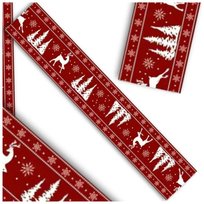 Obrus bieżnik na stół świąteczny Boże Narodzenie bordowy