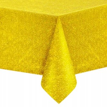 Obrus Foliowy Cerata Złoty Brokatowy 137X274Duży - PartyPal