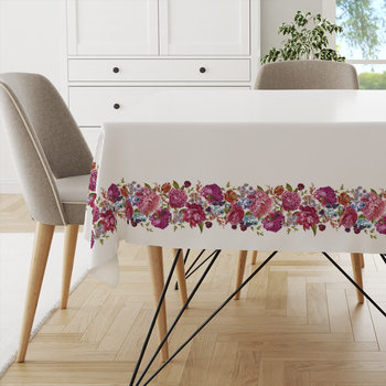 Obrus SUMMER wzór SM08 | różowe ogrodowe piwonie 110 x 160 cm - DECORDRUK