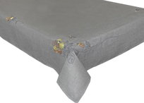 Obrus z haftem, 140x260, szary w liście, OH-154-B