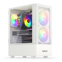 Obudowa do komputera PC + 4 wentylatory RGB biała KRUX Vako Krux