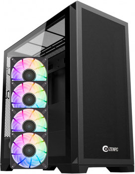 Obudowa Do Komputera Zenpc Z9 Mesh Black 4X Fander P12 Pwm Pst Argb - ZENPC