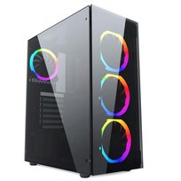 obudowa komputerowa, GEMBIRD, FORNAX 1500RGB, Midi-Tower, 2X USB 3.0, HD AUDIO, 4X FAN, przezroczysty panel boczny, Czarna Gembird