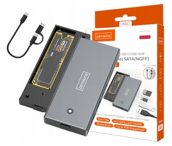Obudowa na dysk SSD M2 NVME PCIE SATA USB-C TF SD Adapter HUB Kieszeń M.2 - Inny producent