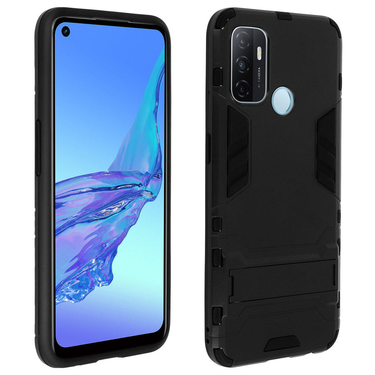 Obudowa Oppo A53 / A53s Antichoc Relief Crutch Podstawka wideo czarna ...