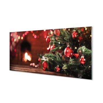 Ochronny panel dekor  Choinka bombki lampki 120x60 - Tulup