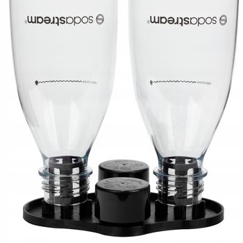 Ociekacz butelek SODASTREAM uniwersalny - czarny stojak do saturatora plastikowy dwie butelki z miejscem na nakrętki nie do zmywarki akcesoria gazowania - Inny producent