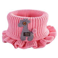 Ocieplany komin elastyczna tuba ręcznie robiony dziecięcy szalik różowy