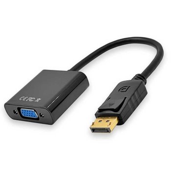 OCIODUAL DP męski na VGA żeński Adapter czarny konwerter wideo DisplayPort M-F Full HD 1080p do monitora komputera projektor - OCIODUAL