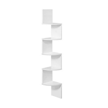 OCIODUAL Drewniana szafka narożna z 5 półkami, 20x20x122cm, styl nowoczesny, kolor biały. Element dekoracyjny i funkcjonalny - OCIODUAL