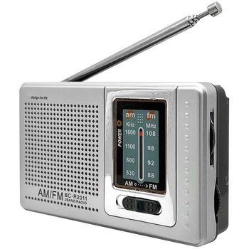 OCIODUAL Mini Radio przenośne BC-R2011 Głośnik tranzystorowy Tuner analogowy FM-AM Pokrętło regulacyjne Gniazdo typu jack 3,5 mm - OCIODUAL