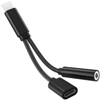 OCIODUAL USB typu C na kabel Mini Jack 3,5 mm TRRS OMPT i czarne gniazdo ładowania Dźwięk radia Adapter konwertera audio - OCIODUAL