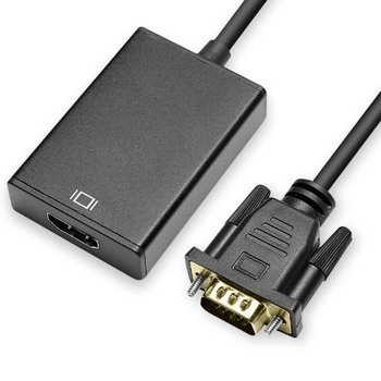 OCIODUAL VGA męski na HDTV żeński Adapter kabel konwertujący 1080P wideo audio czarny kompatybilny z laptopem - OCIODUAL